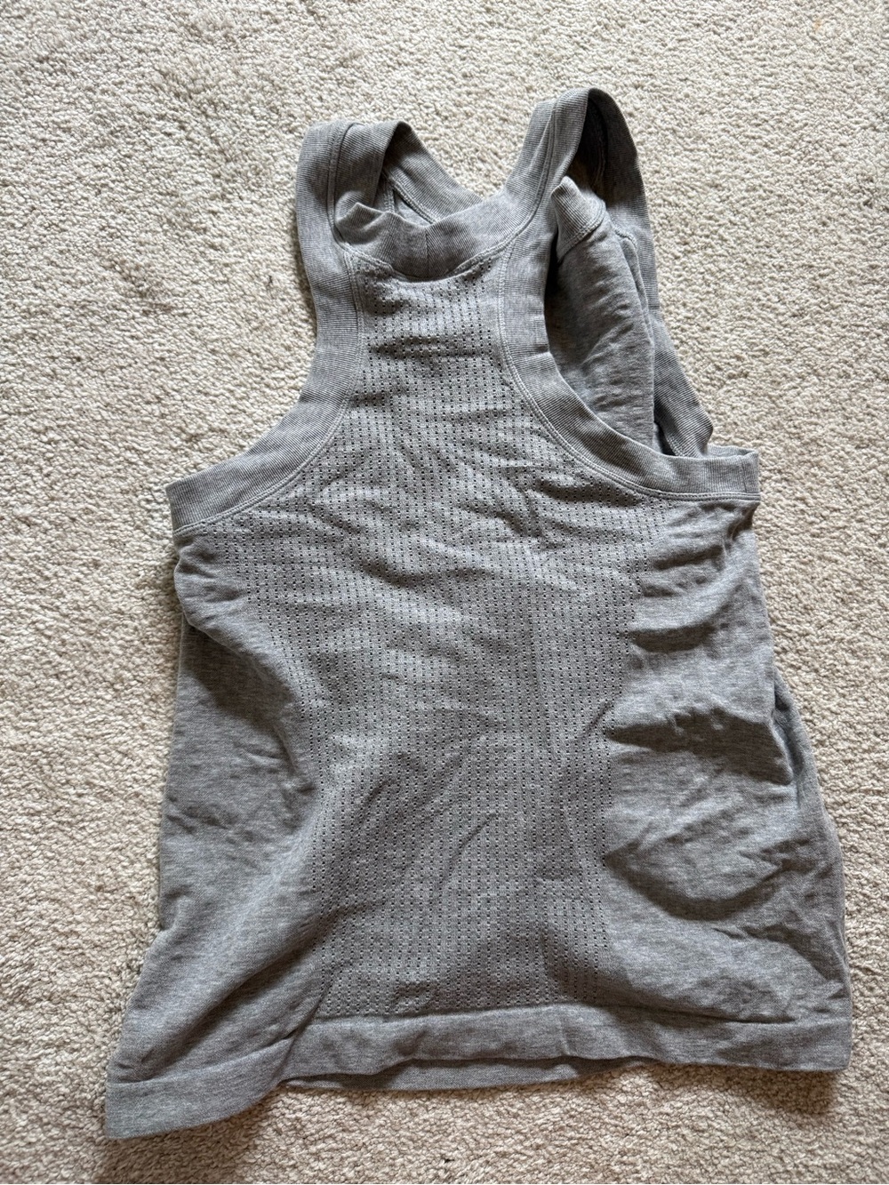 Athleta Gray Ribbed Tank Top - Picture 2 of 3
